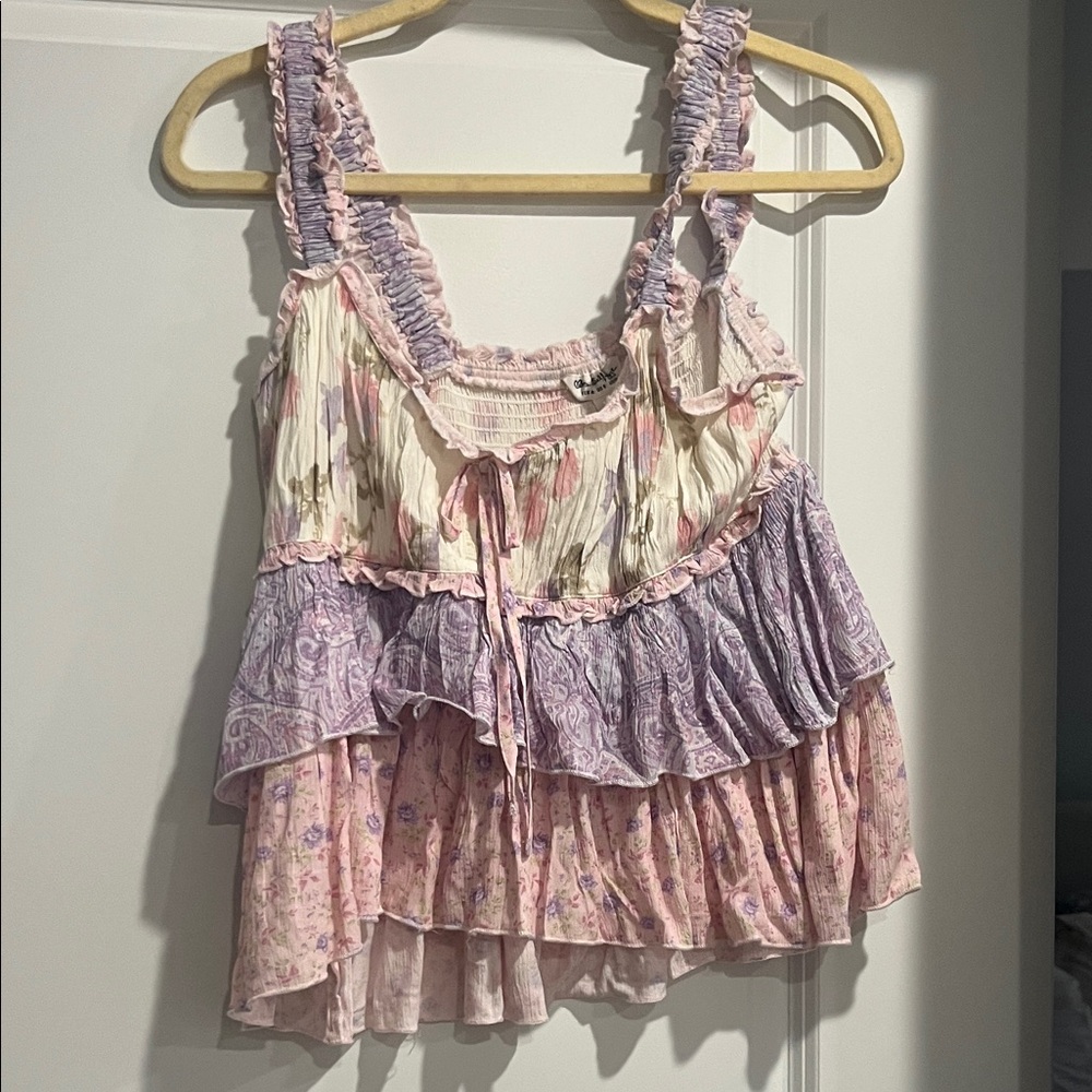 ASOS Ruffled Floral Tank Top